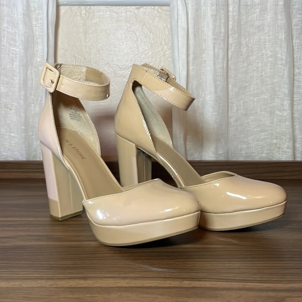 Sun + Stone Block-Heel‎ Pumps Size 10